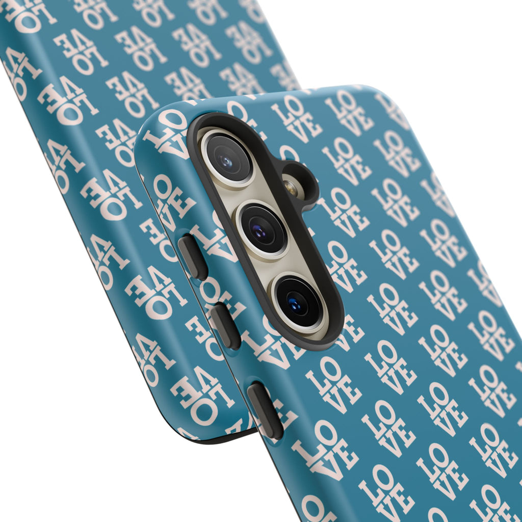 LOVE Teal Green Tough Phone Case iPhone, Galaxy, or Google Pixel