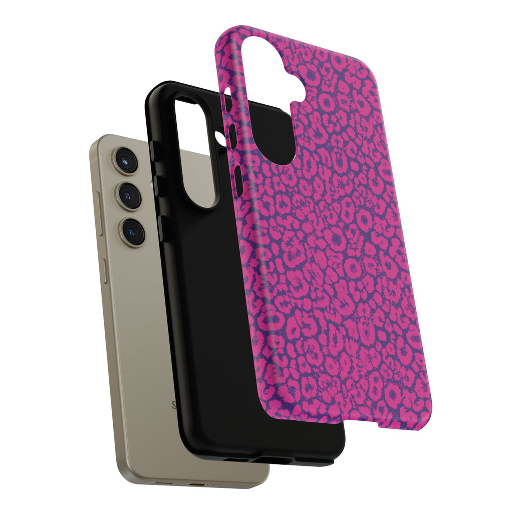 Pink Purple Leopard Tough Phone Case iPhone, Galaxy and Google Pixel