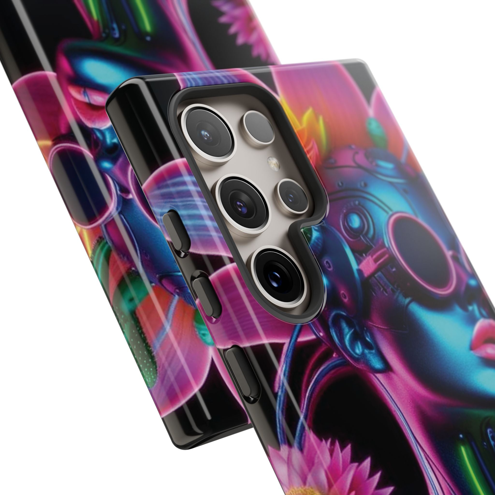 Neon Androgen Cactus Flower Tough Phone Case for iPhone, Galaxy, or Google Pixel