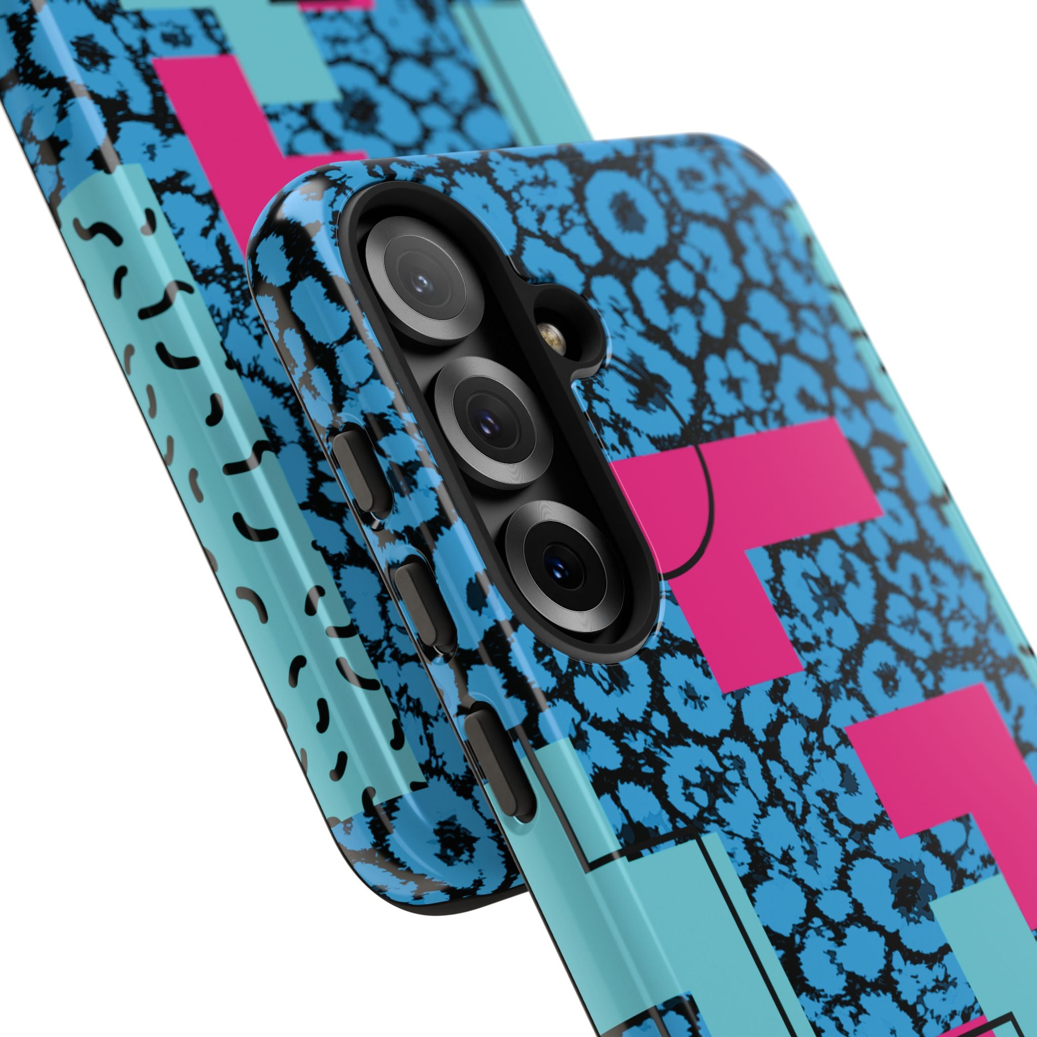 LOVE Blue Leopard 80s Vibe Tough Case for iPhone, Galaxy, or Google Pixel