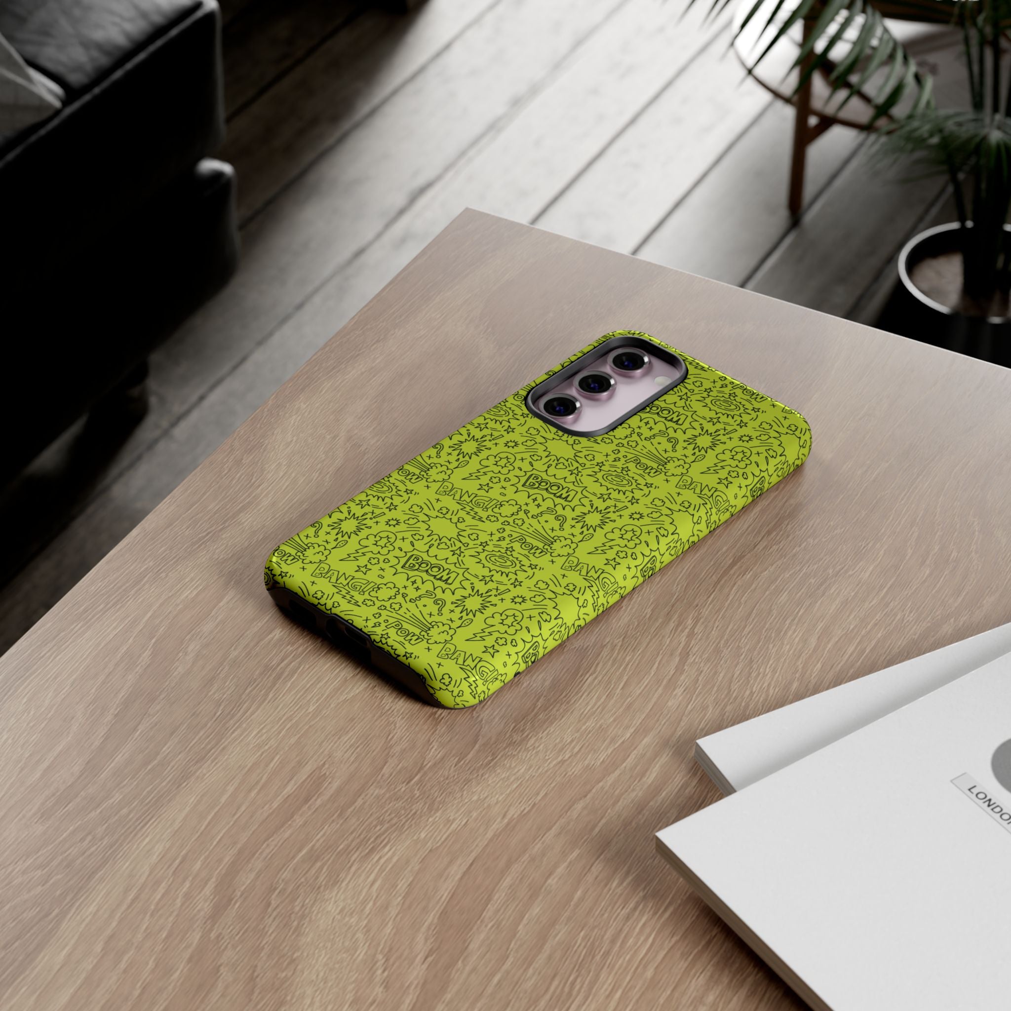 Neon Lime Wow Tough Case for iPhone, Galaxy, or Google Pixel