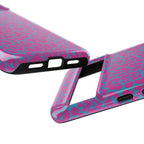 Pink Blue Leopard Tough Phone Case iPhone, Galaxy, or Google Pixel