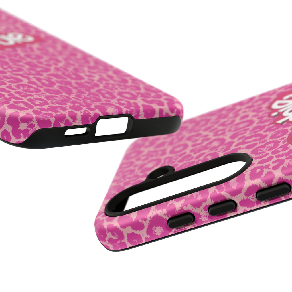 Hot Neon Pink Leopard Barb Tough Phone Case iPhone, Galaxy, or Google Pixel