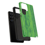 Neon Green Wood Print Tough Phone Case iPhone, Galaxy, or Google Pixel
