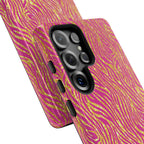 Pink Gold Zebra Print Tough Case for iPhone, Galaxy, or Google Pixel