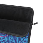 Neon Skull with Blue Zebra Print Laptop Sleeve