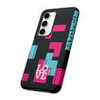 Retro Blocks LOVE Tough Case for iPhone, Galaxy or Google Pixel