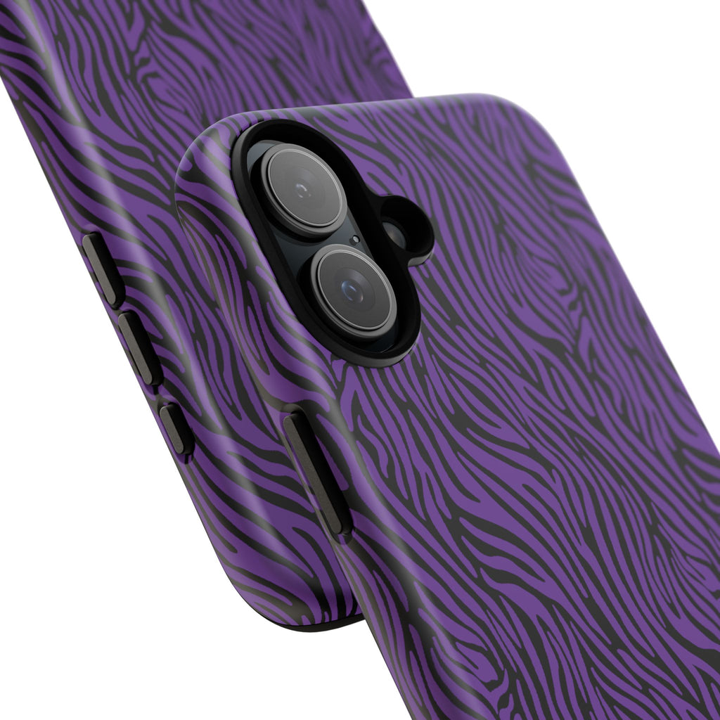 Purple Zebra Tough Phone Case for iPhone, Galaxy, or Google Pixel