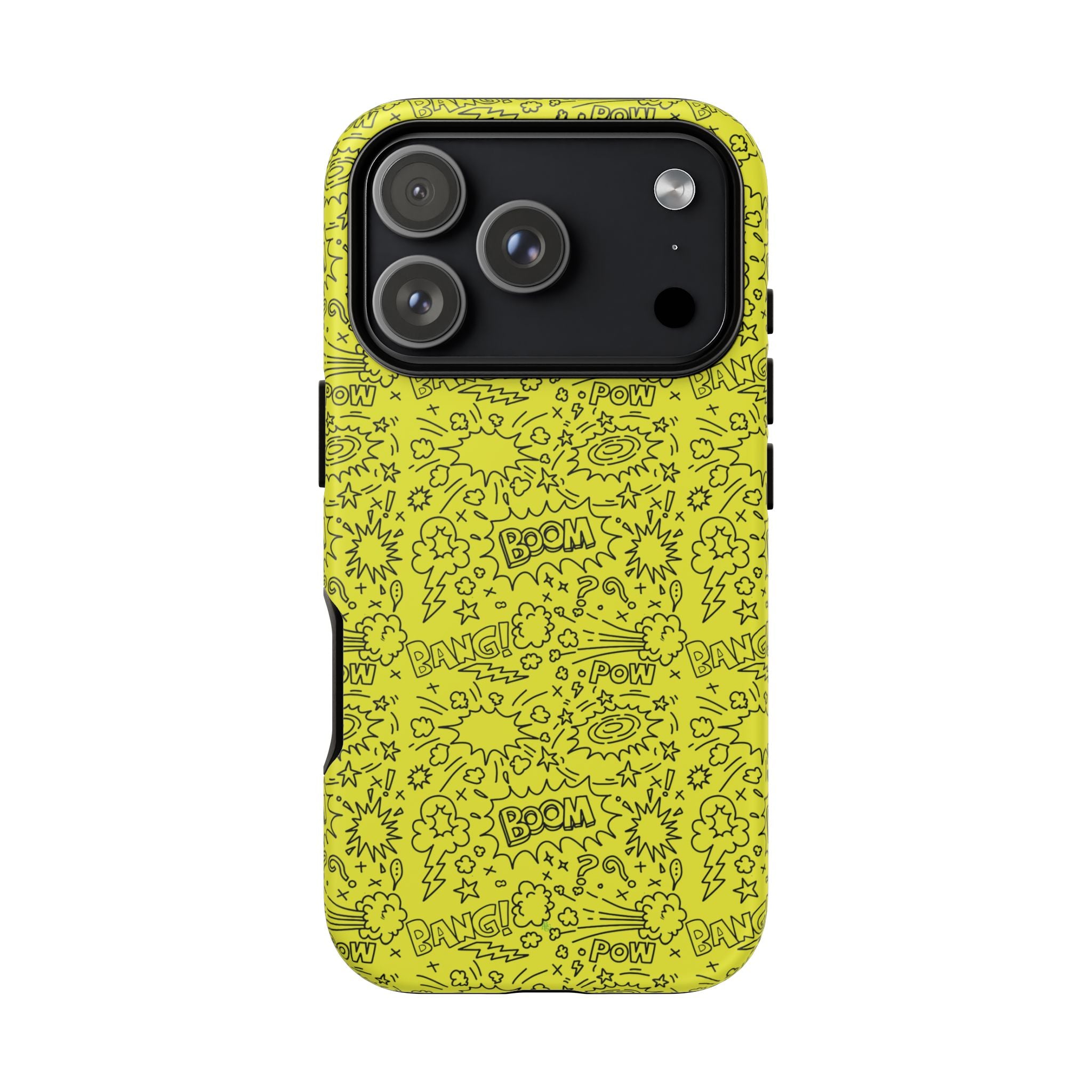 Neon Yellow Wow RG Tough Phone Case for iPhone, Galaxy, or Google Pixel