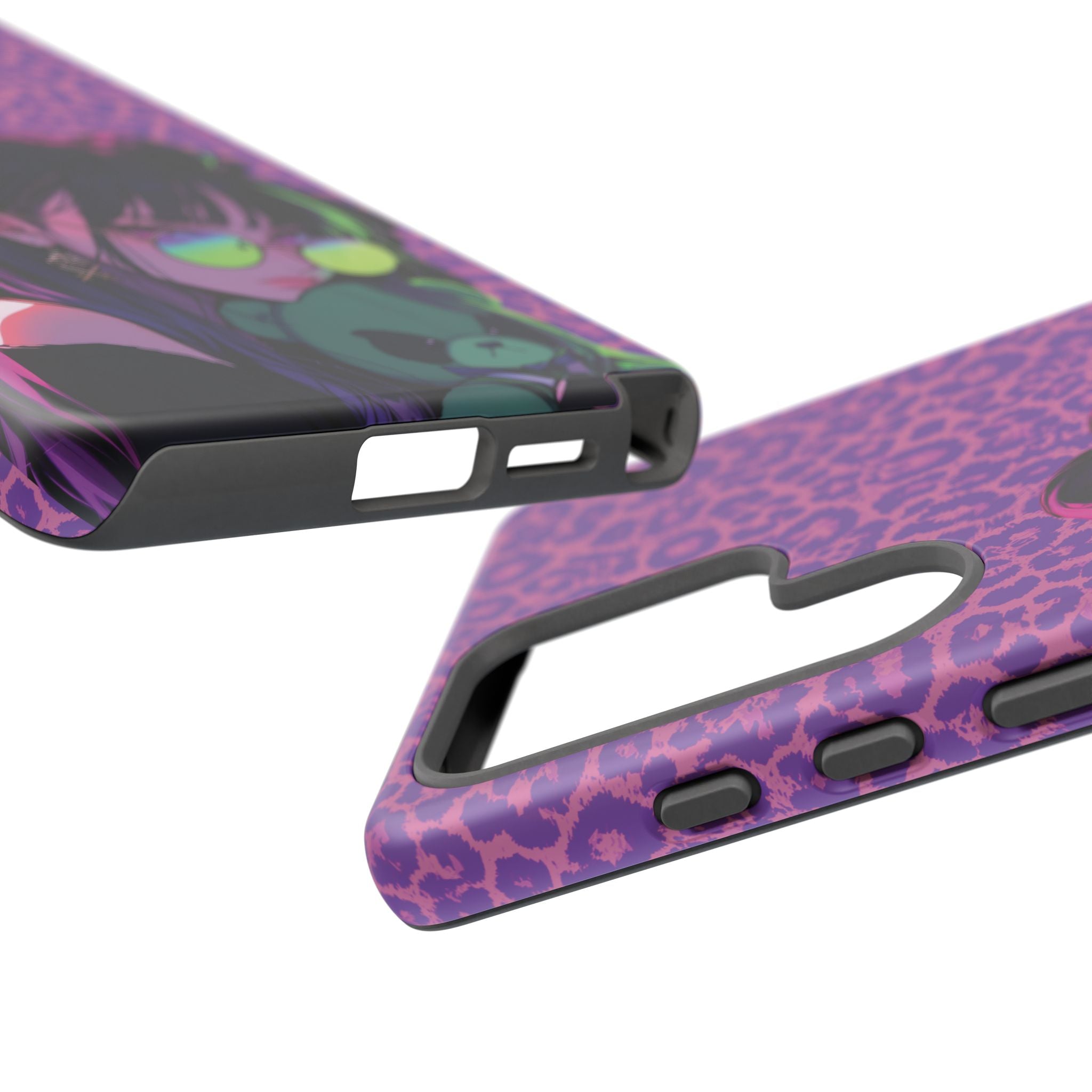 Purple Pink Leopard Kz iPhone, Galaxy and Google Tough Cases