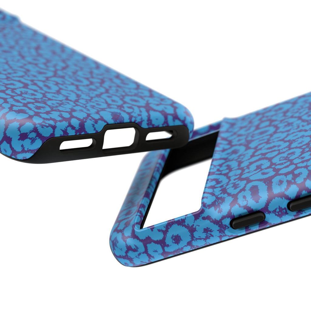 Blue Purple Leopard Tough Phone Case iPhone, Galaxy, or Google Pixel
