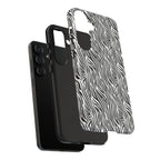 Black and White Zebra Print Tough Case iPhone, Galaxy and Google Pixel