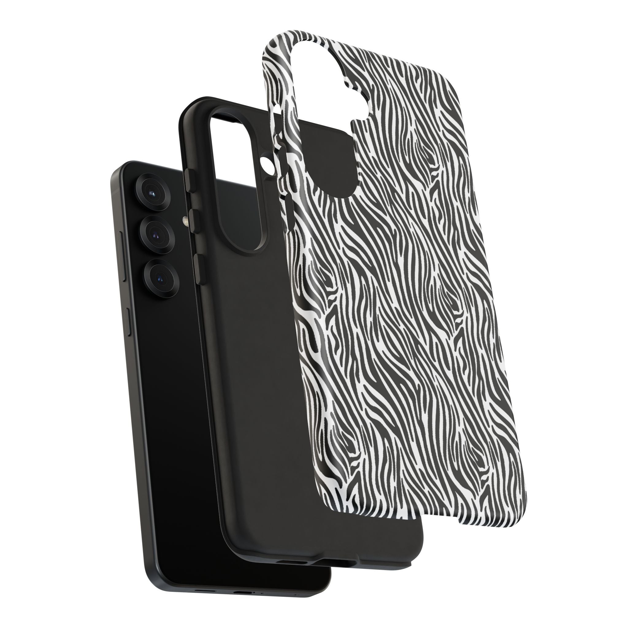 Black and White Zebra Print Tough Case iPhone, Galaxy and Google Pixel