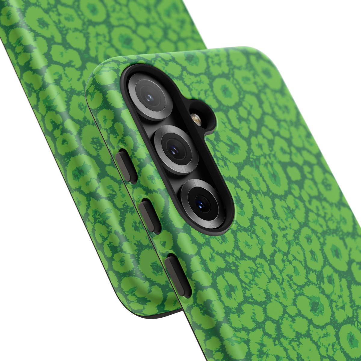 Neon Green Leopard Tough Phone Case for iPhone, Galaxy, or Google Pixel