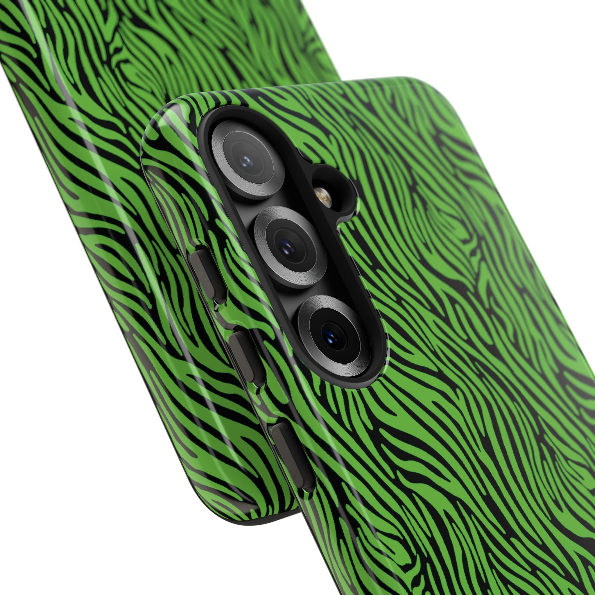 Neon Green Zebra Tough Phone Case iPhone, Galaxy, or Google Pixel