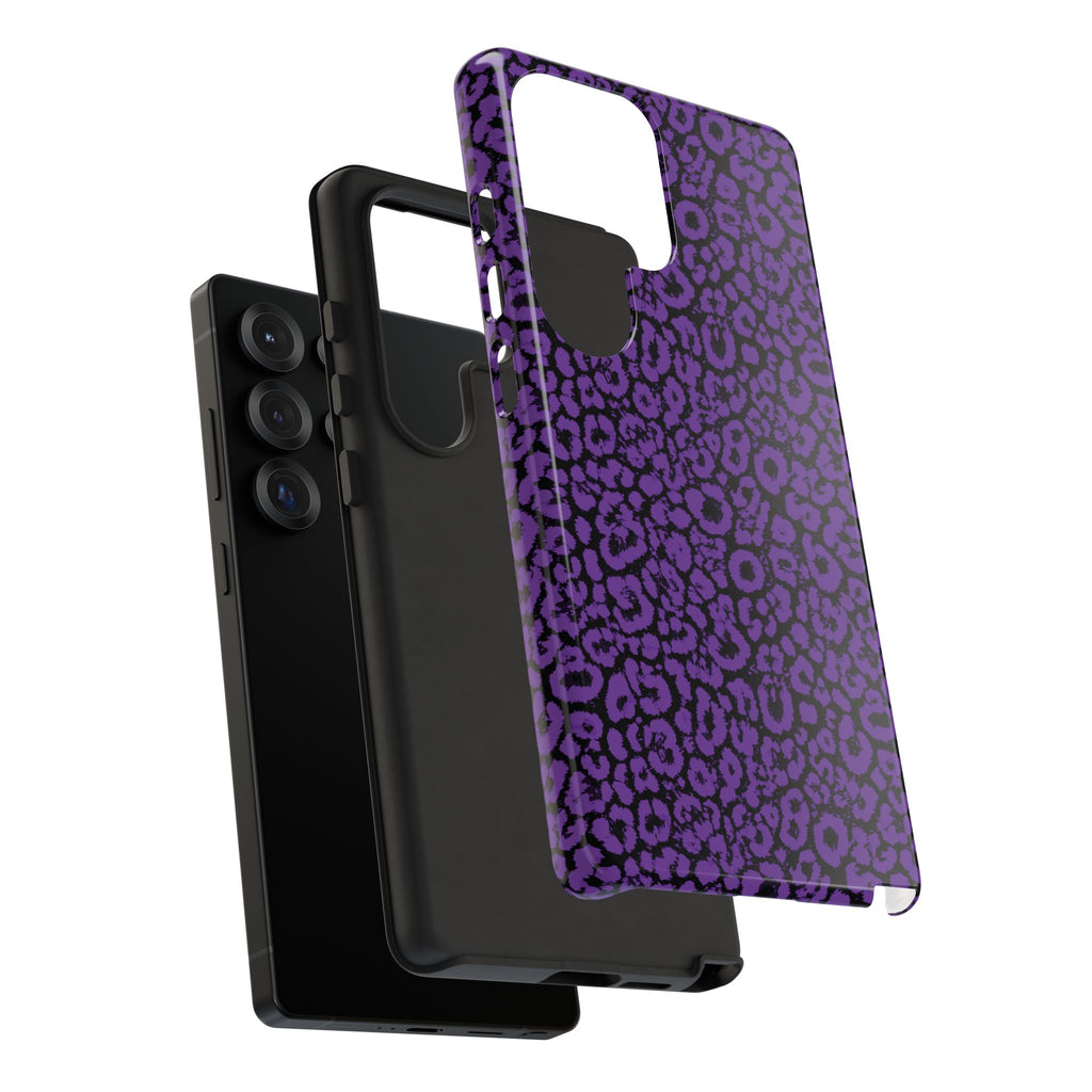 Purple Leopard Tough Case for iPhone, Galaxy or Google Pixel