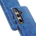 Zebra Print Blue and Purple Tough Case for iPhone, Galaxy or Google Pixel