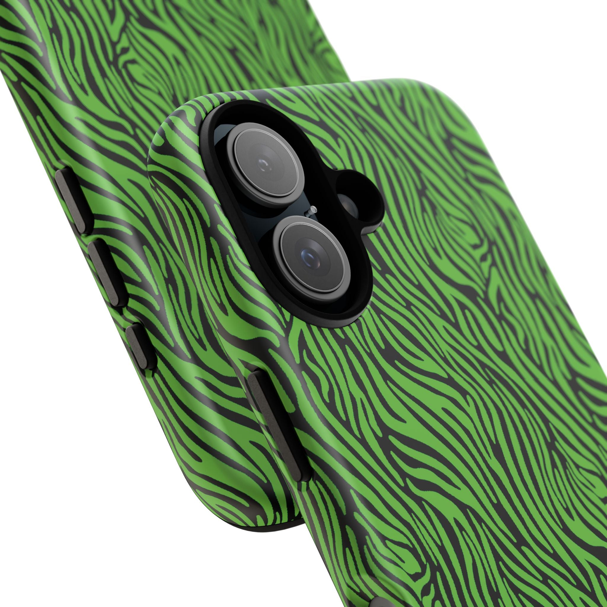Neon Green Zebra Tough Phone Case iPhone, Galaxy, or Google Pixel