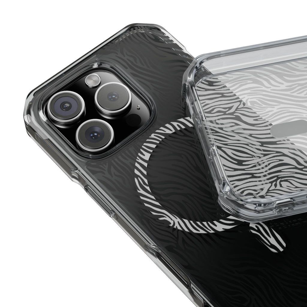 Zebra Magnetic iPhone 14, 15, 16 Series Clear Impact Cases