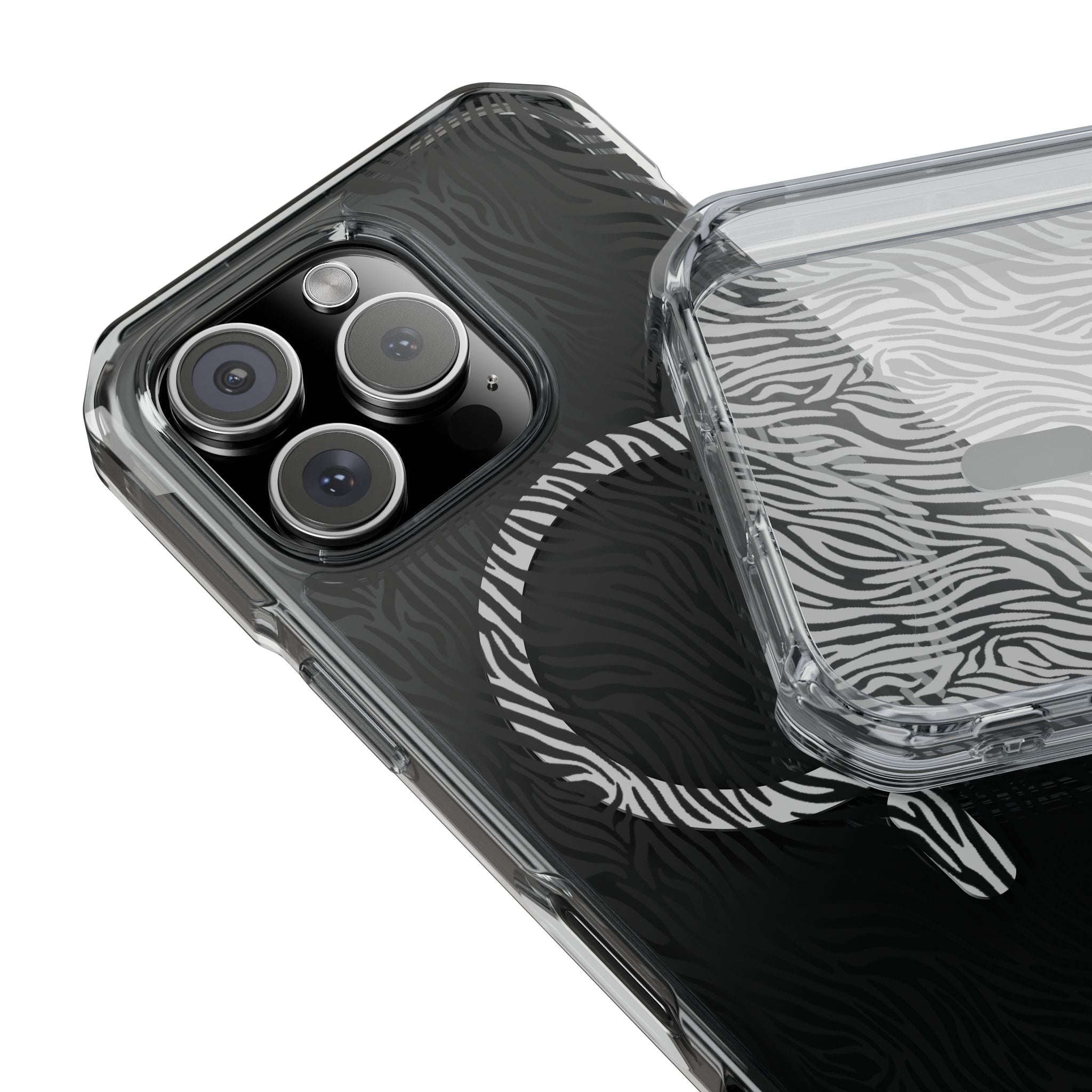 Zebra Magnetic iPhone 14, 15, 16 Series Clear Impact Cases