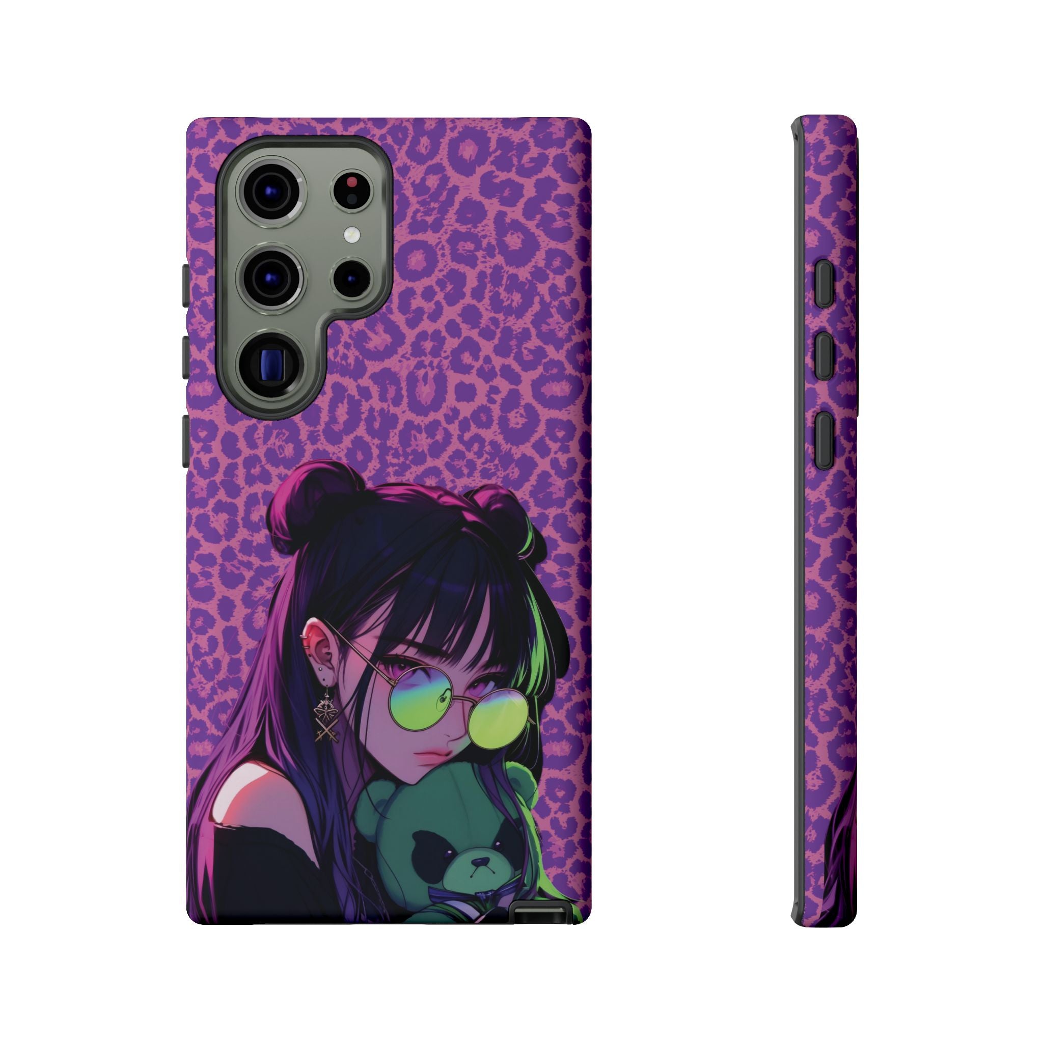 Purple Pink Leopard Kz iPhone, Galaxy and Google Tough Cases