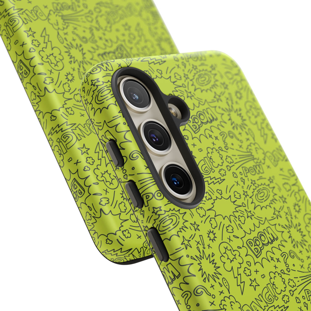 Neon Lime Wow Tough Case for iPhone, Galaxy, or Google Pixel