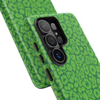 Neon Green Leopard Tough Phone Case for iPhone, Galaxy, or Google Pixel