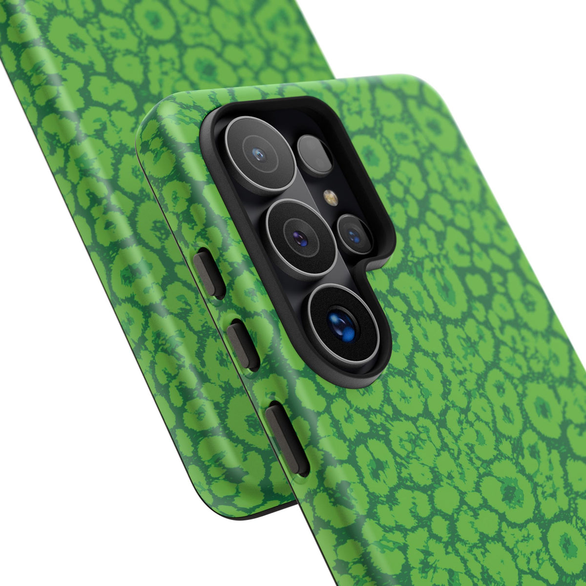 Neon Green Leopard Tough Phone Case for iPhone, Galaxy, or Google Pixel