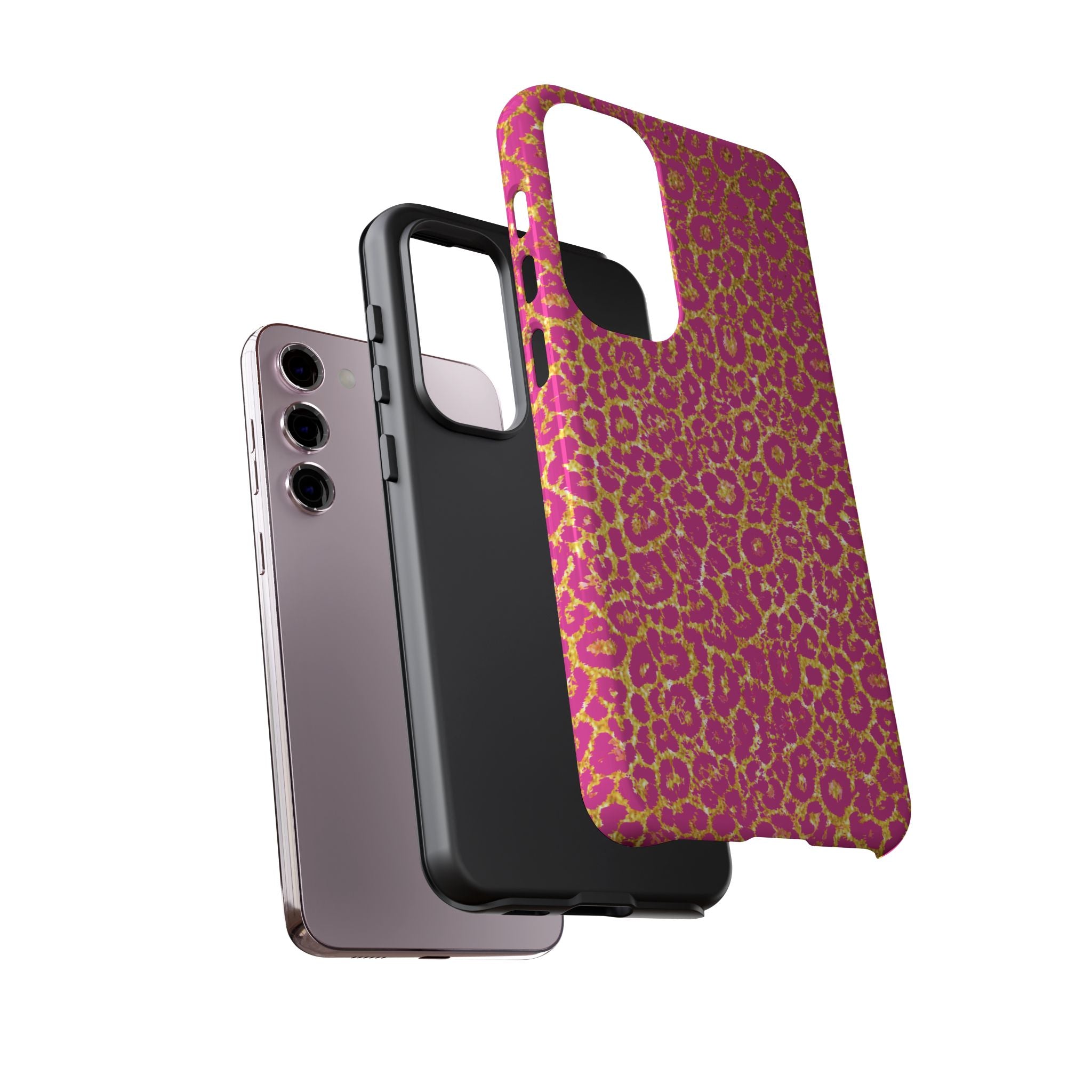 Pink Gold Leopard Tough Case for iPhone, Galaxy, or Google Pixel