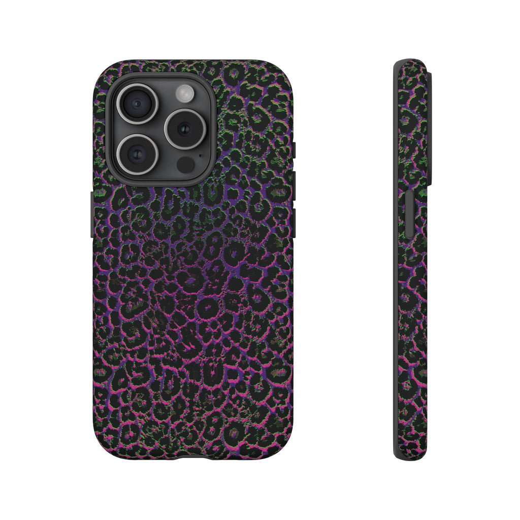 Colorful Leopard Tough Phone Case for iPhone, Galaxy, or Google Pixel