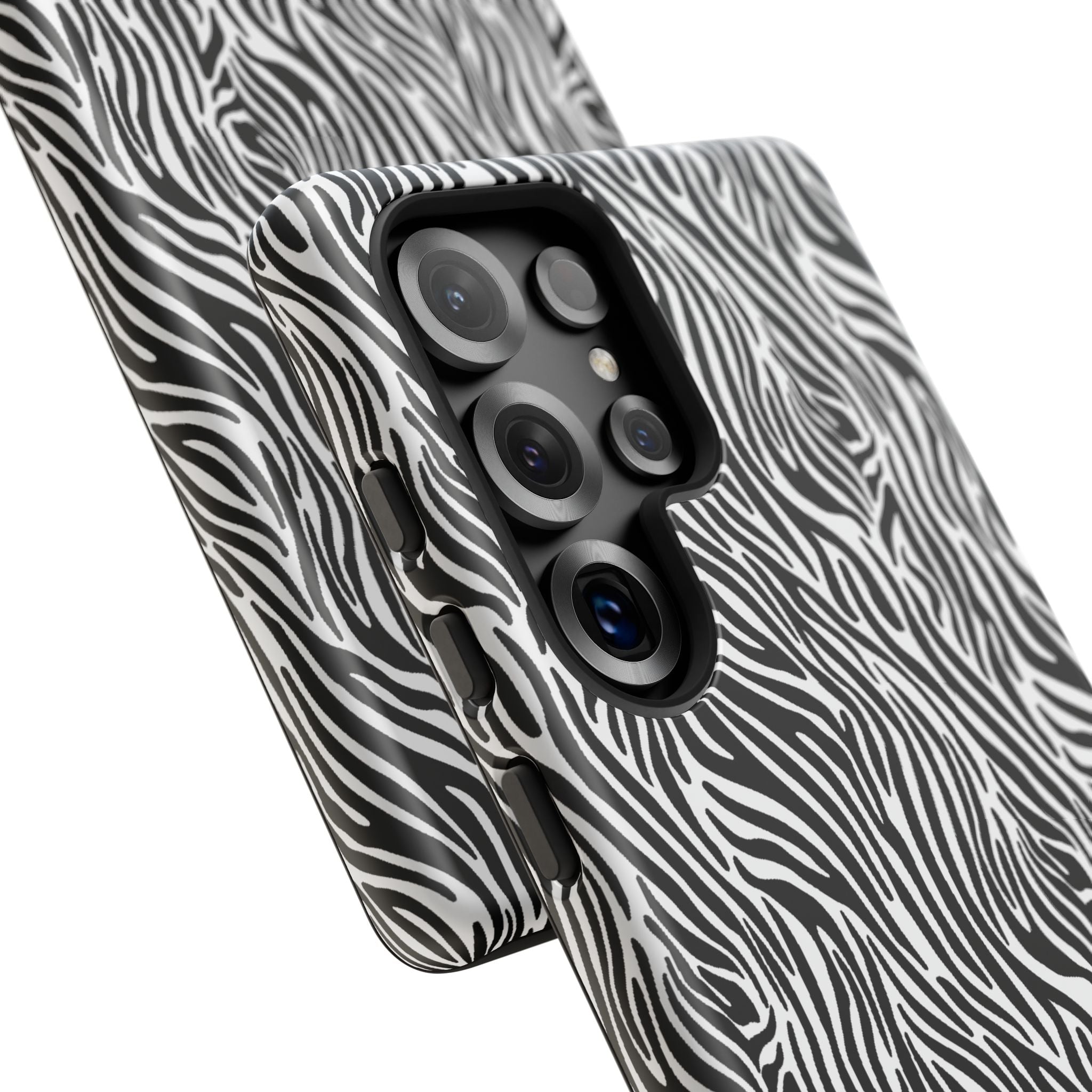 Black and White Zebra Print Tough Case iPhone, Galaxy and Google Pixel