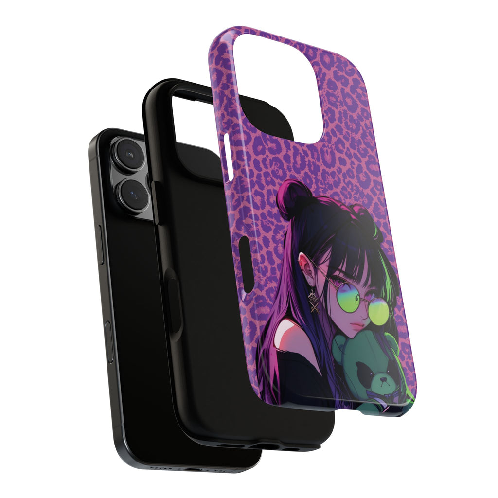 Purple Pink Leopard Kz iPhone, Galaxy and Google Tough Cases