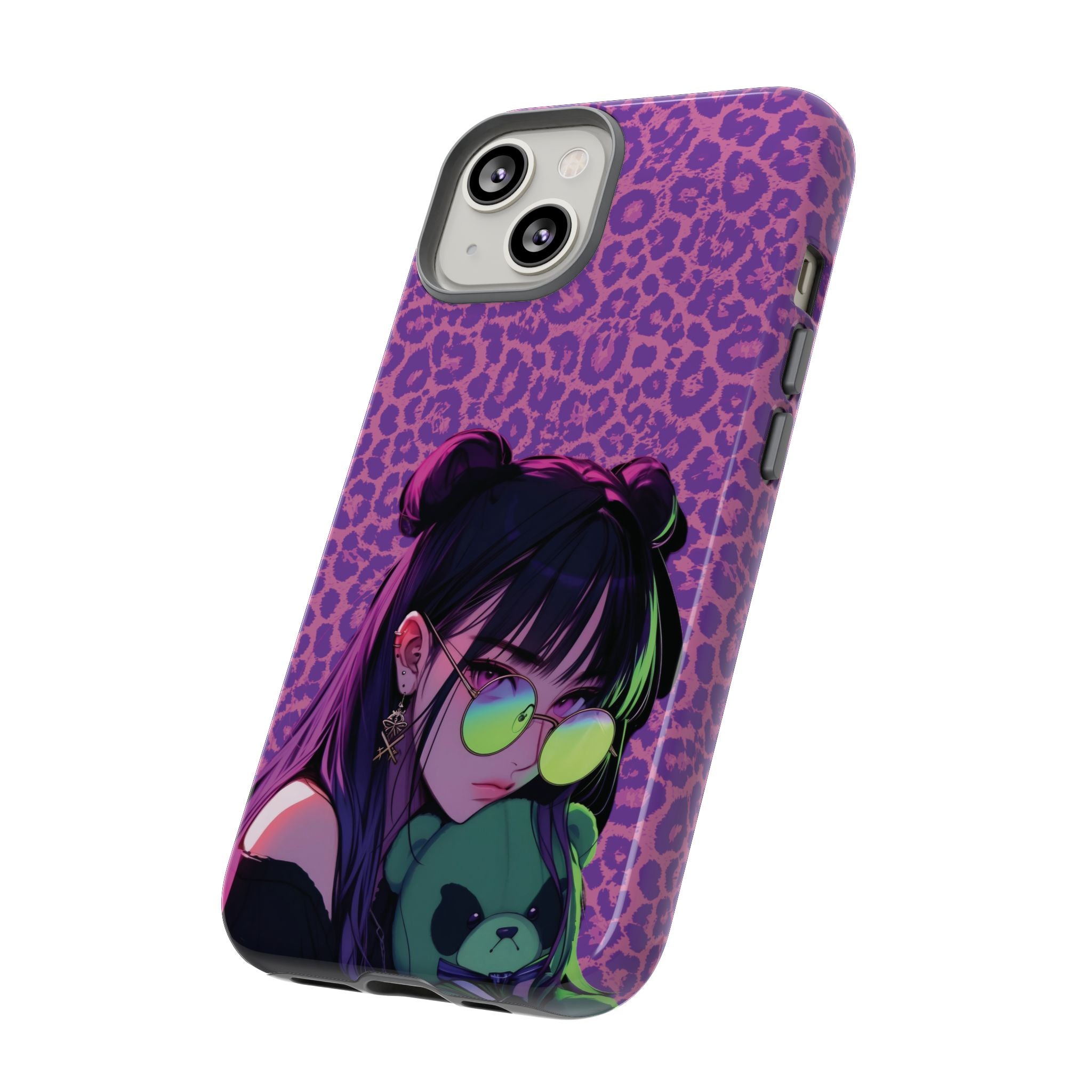 Purple Pink Leopard Kz iPhone, Galaxy and Google Tough Cases