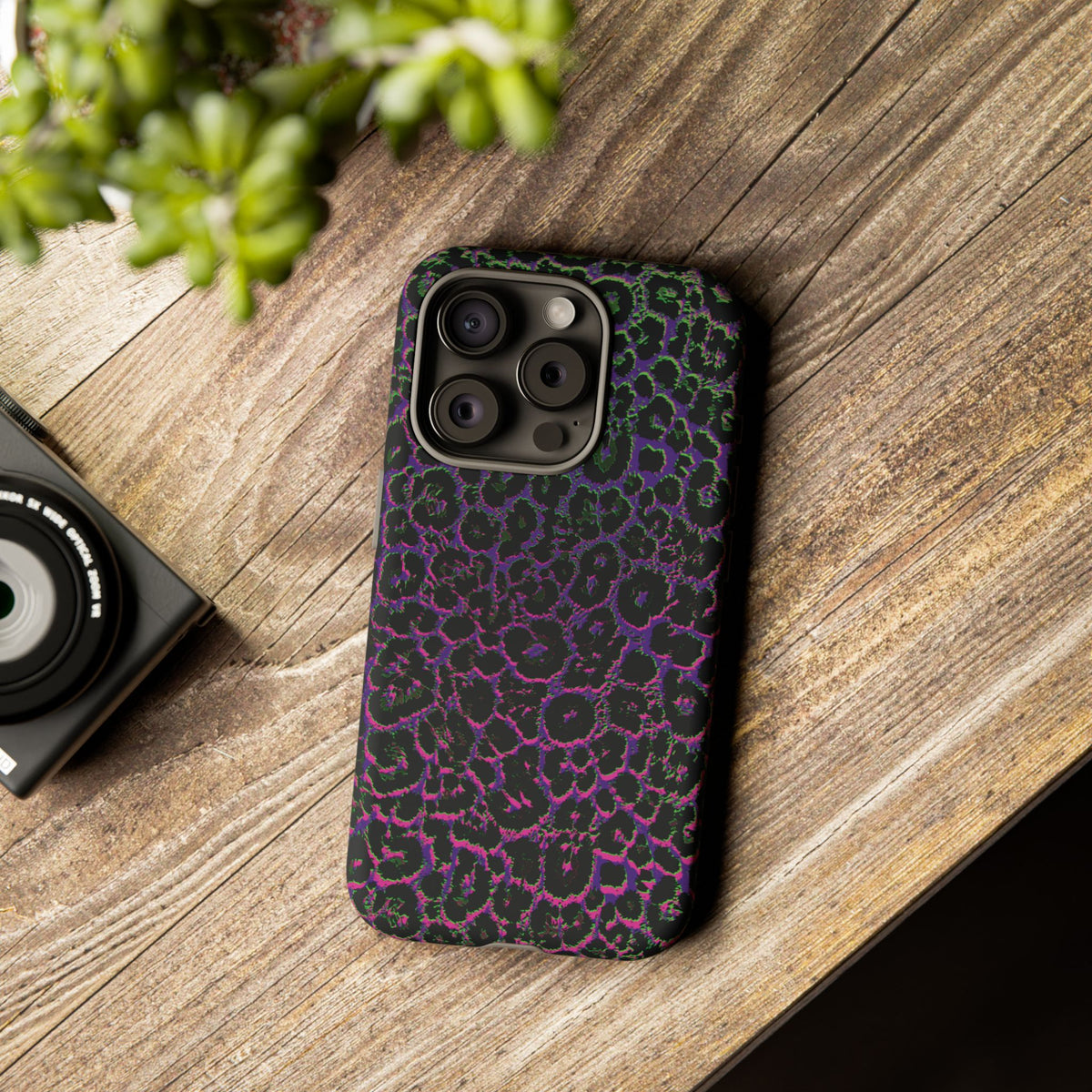 Colorful Leopard Tough Phone Case for iPhone, Galaxy, or Google Pixel