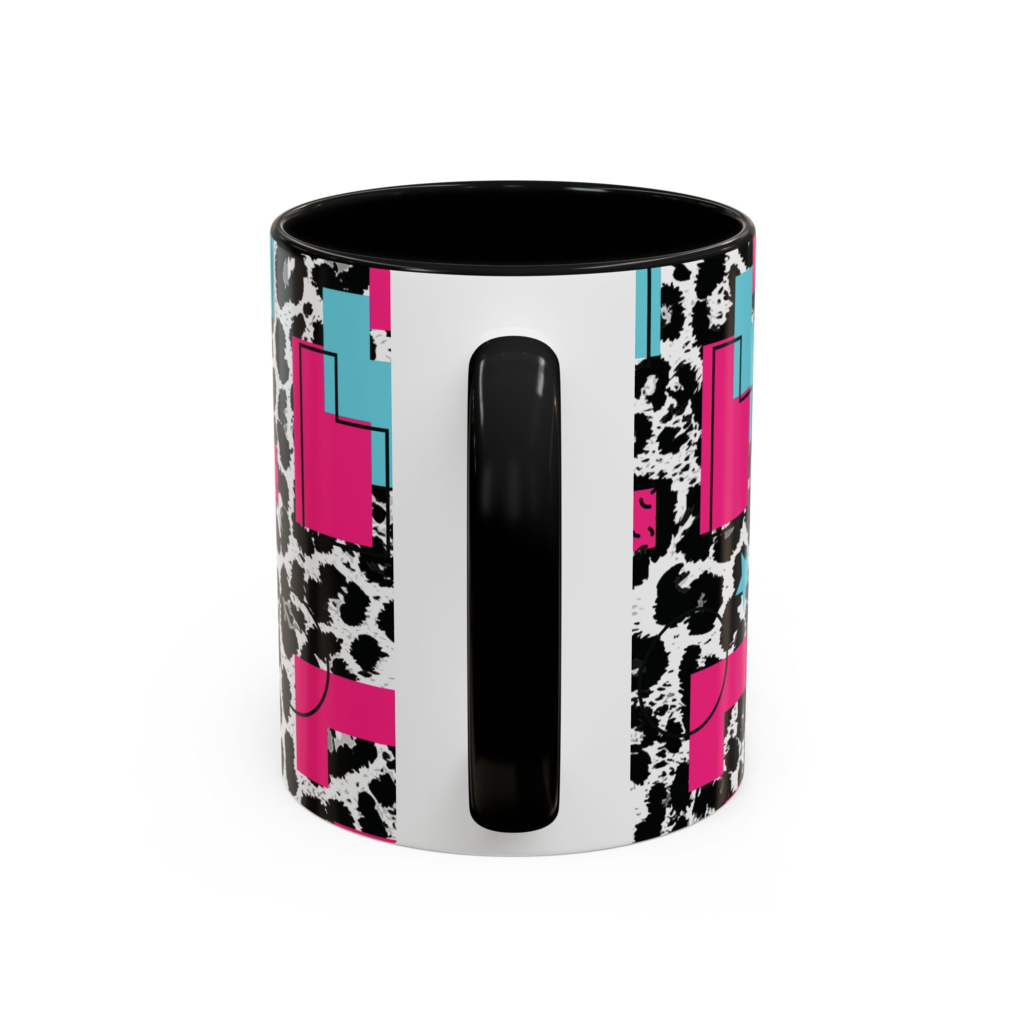 Retro Vibes Love Blocks Leopard Print Coffee Mug Kitchen Decor, Gift