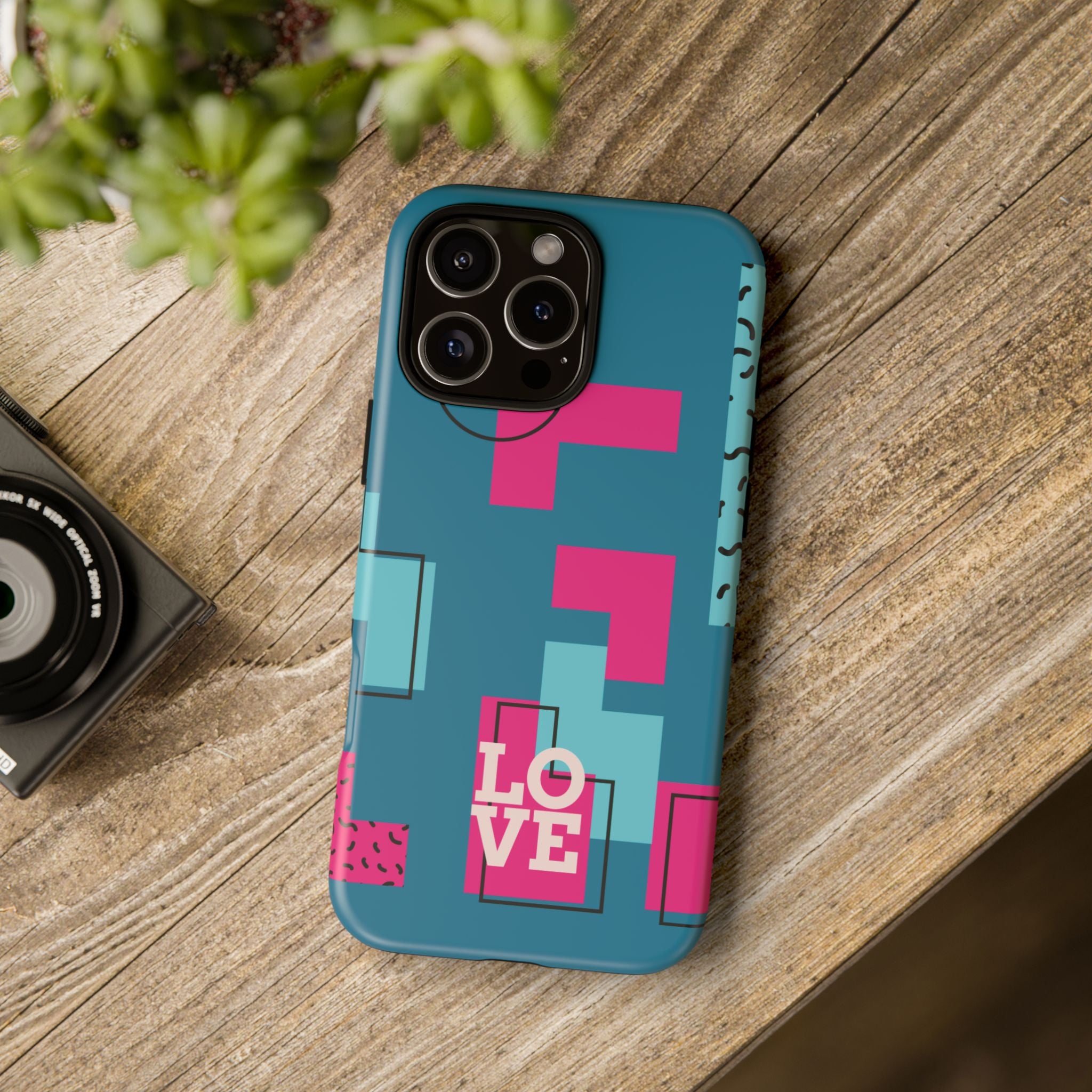 LOVE Teal Green Tough Phone Case for iPhone, Galaxy, or Google Pixel