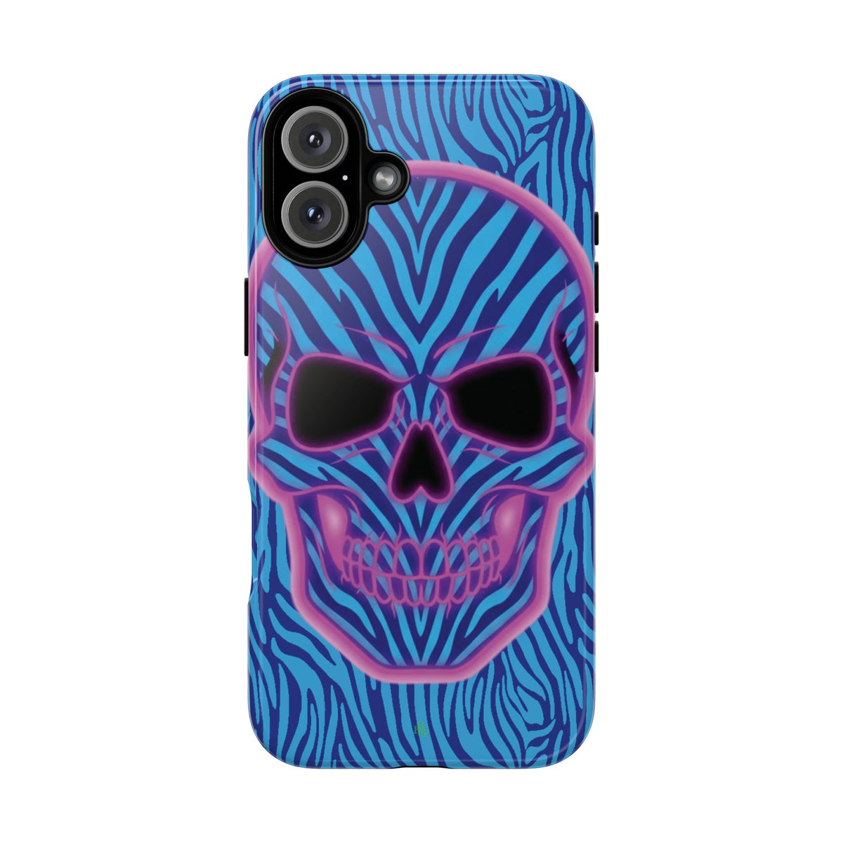 Neon Zebra Skull Tough Phone Case for iPhone, Galaxy, or Google Pixel