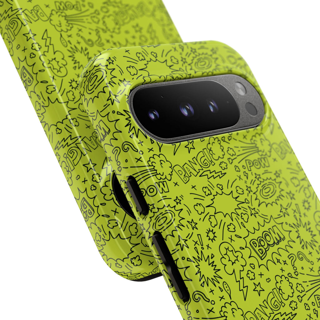Neon Lime Wow Tough Case for iPhone, Galaxy, or Google Pixel