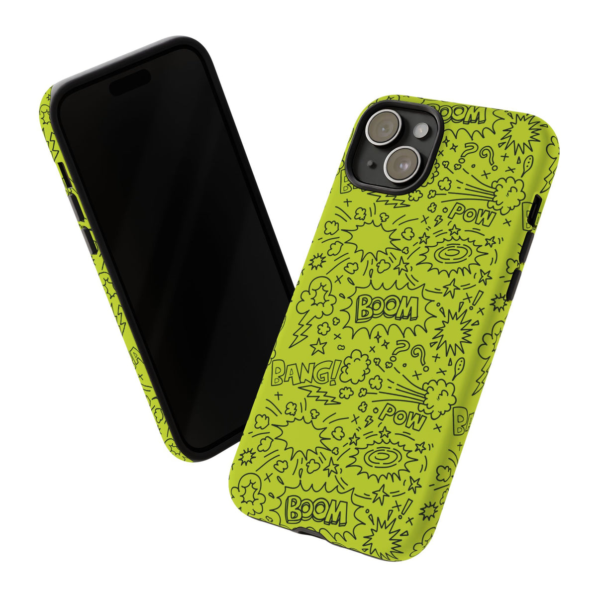 Neon Lime Wow Tough Case for iPhone, Galaxy, or Google Pixel