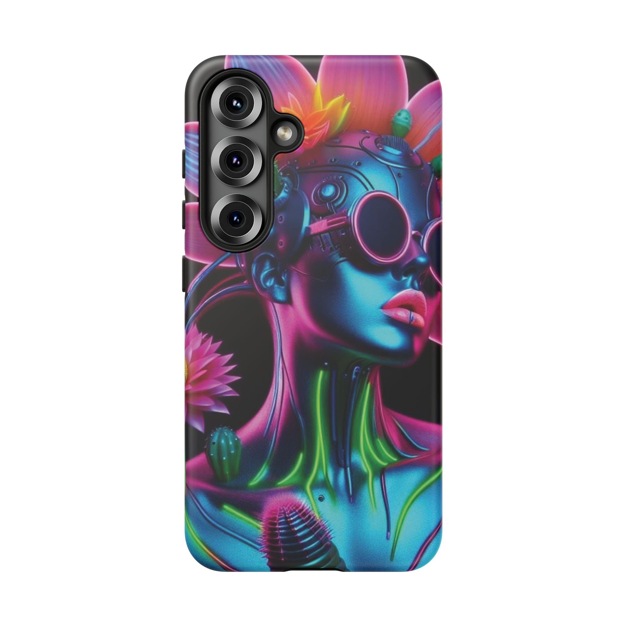Neon Androgen Cactus Flower Tough Phone Case for iPhone, Galaxy, or Google Pixel