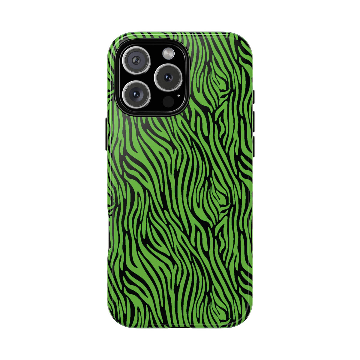 Neon Green Zebra Tough Phone Case iPhone, Galaxy, or Google Pixel