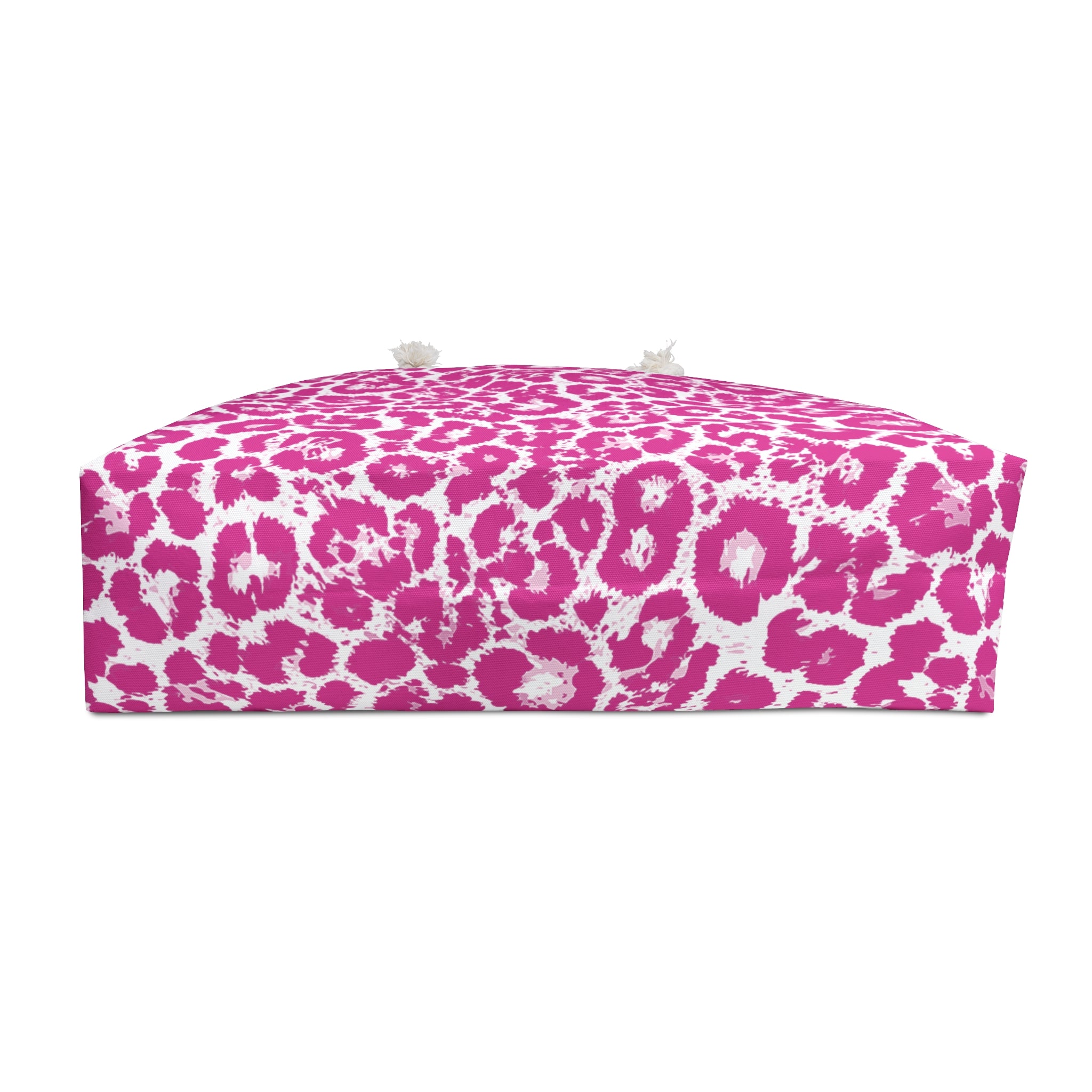 Pink Leopard Eco Friendly Weekender Bag, Travel Tote, Beach Bag