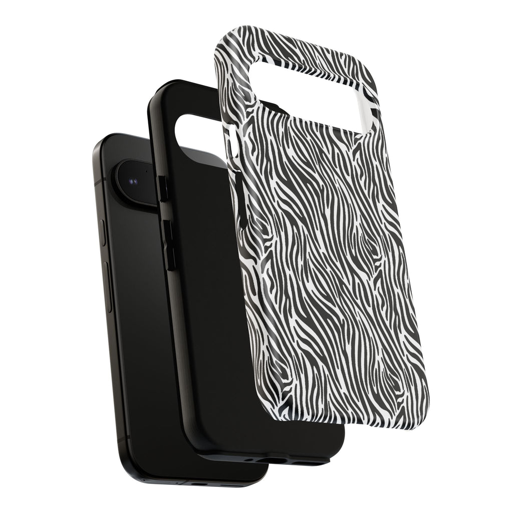 Black and White Zebra Print Tough Case iPhone, Galaxy and Google Pixel