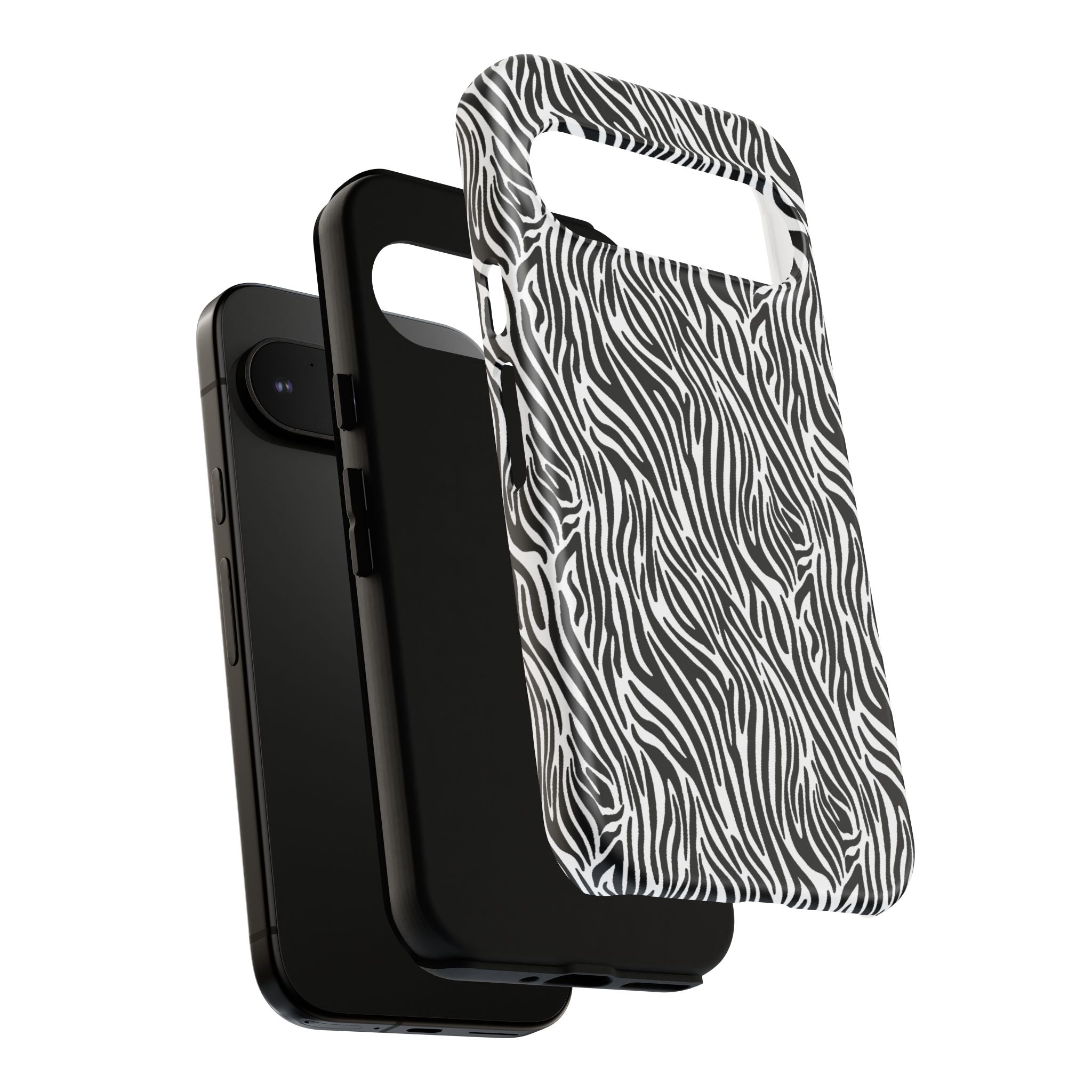 Black and White Zebra Print Tough Case iPhone, Galaxy and Google Pixel