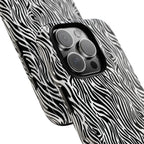 Black and White Zebra Print Tough Case iPhone, Galaxy and Google Pixel