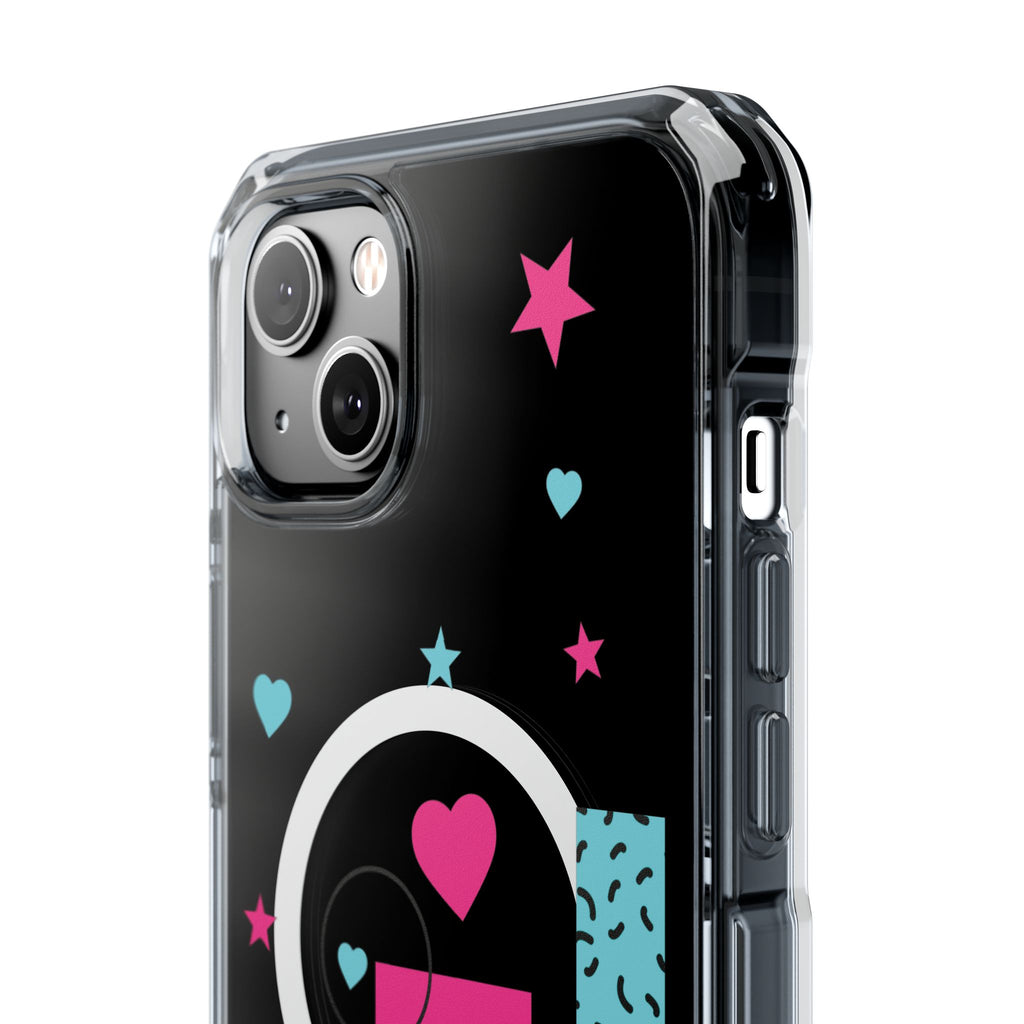 LOVE Retro Blocks Magnetic iPhone 14, 15, 16 Series Clear Impact Cases
