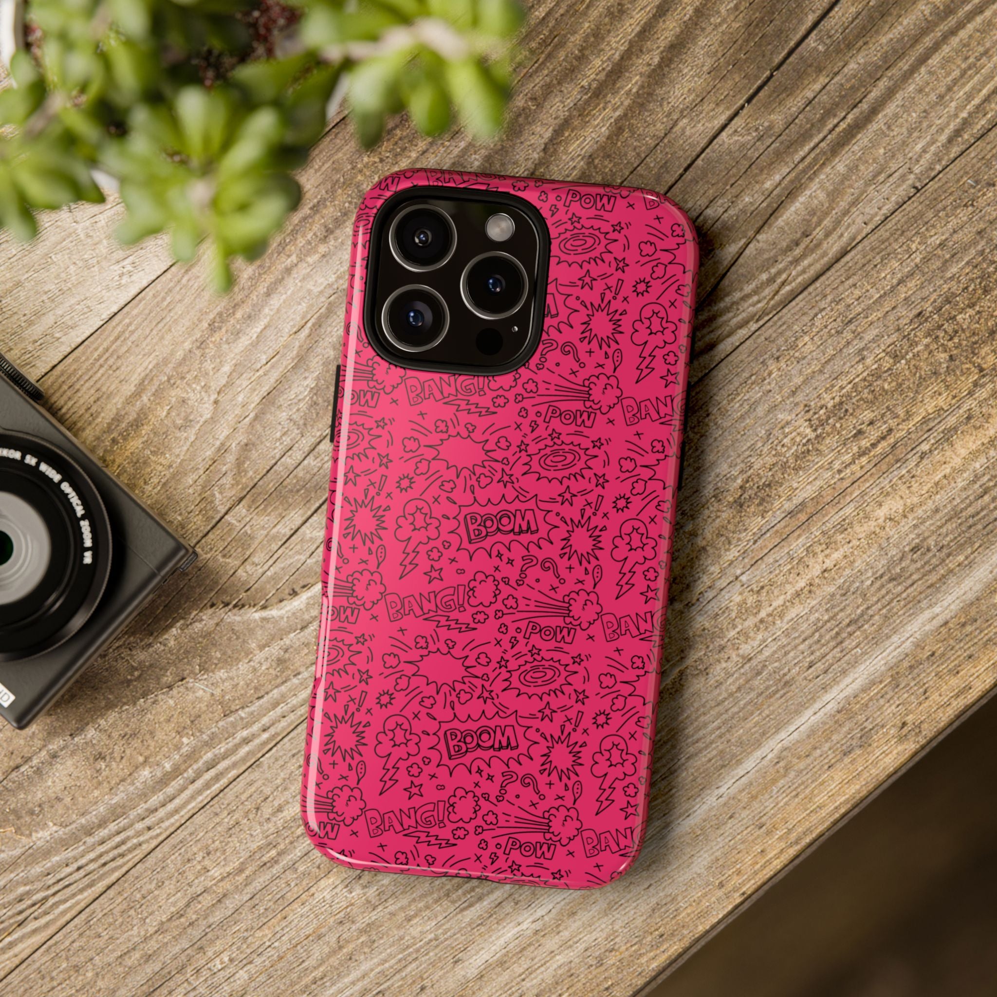 Pink Wow Tough Case for iPhone, Galaxy, or Google Pixel