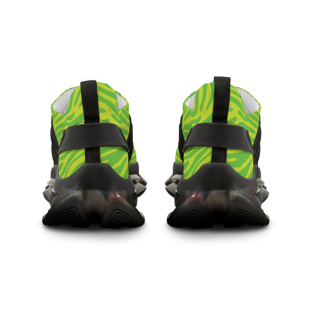 Neon Lime Zebra Men's Mesh Sneakers