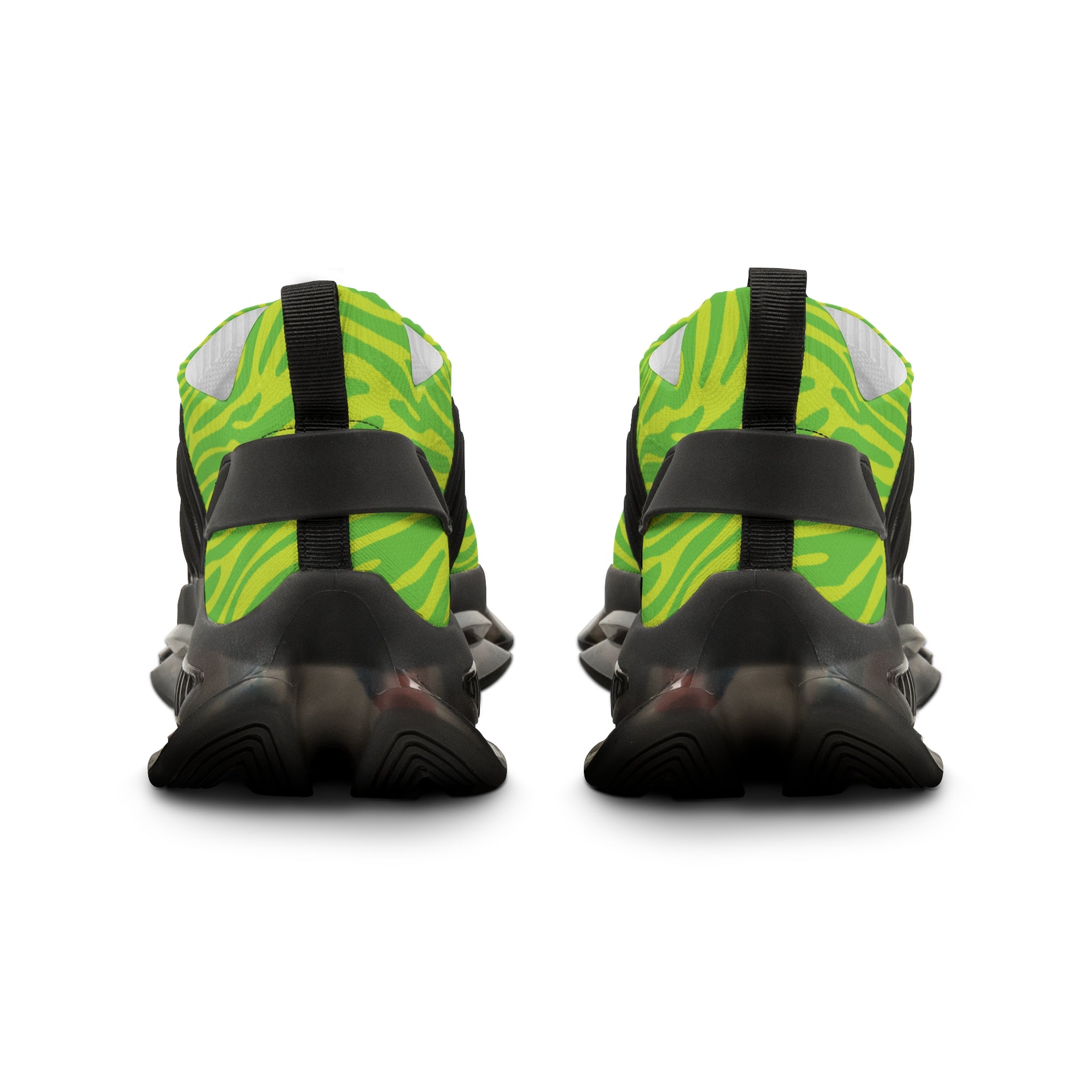 Neon Lime Zebra Men's Mesh Sneakers