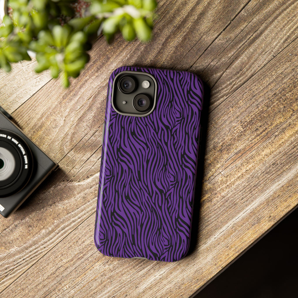 Purple Zebra Tough Phone Case for iPhone, Galaxy, or Google Pixel